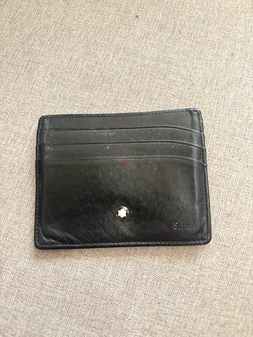 Genuine Montblanc Black Leather Card Holder / Slim Wallet