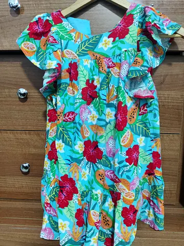 Girls Floral Summer Dress - Size Unknown, Good Condition