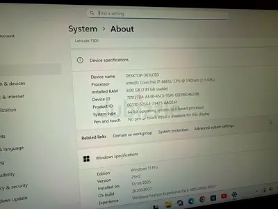Dell Latitude 7300 i7-8665U 8GB RAM Windows 11 Pro