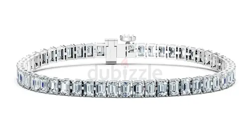 8.90 Ct Emerald Cut Tennis Bracelet | VVS-VS | AED 8,000