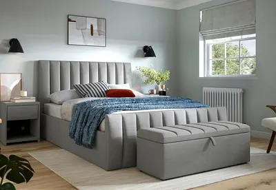 Sleek line design king bed set