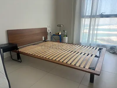 Wooden Muji Platform Bed Frame with Headboard - Double