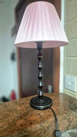Classic metal table lamp with fabric shade - good condition