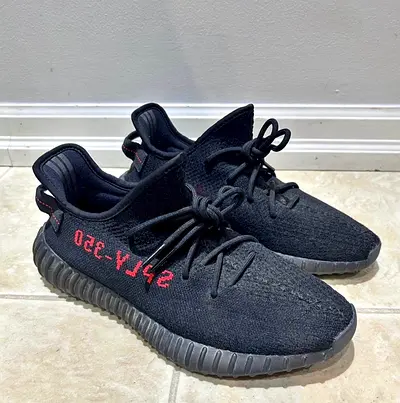 AUTHENTIC Adidas Yeezy Boost 350 V2 Black/Red - Size 9
