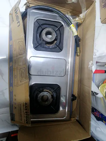 Portable 2-burner Stainless Steel Gas Hob with Hose - New in Box