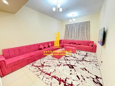 شقة فاخره ثاني ساكن غرفتين وصالة مع بلكونه مفتوحه.عجمان الراشديه 3 .مفروشه بالكامل للإيجار الشهري. الايجار يشمل الفواتير والإنترنت وموقف