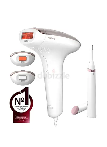 Philips Lumea IPL, Hair Removal, 7000 Series, Skintone Sensor, 3 Attachments, Body, Face, Bikini, Co