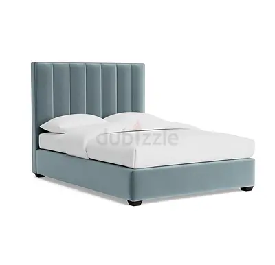 Modern Upholstered Bed Frame with Fluted Headboard