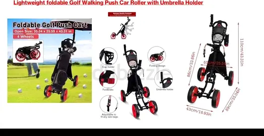 4 Wheel Golf Pushing Cart  Trolly