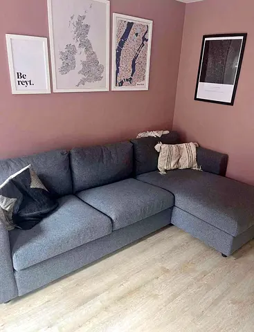 Grey L-Shaped Corner Sofa bed ikea vimle
