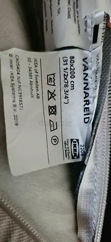 IKEA VANNAREID 80x200 cm Mattress - Used (Original price 890 dhs)