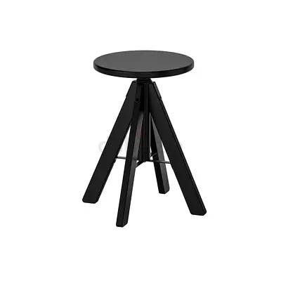 IKEA Black Wooden Tripod Side Adjustable Stool