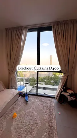 Beige Blackout Curtains - Full-Length Pair (Excellent Condition)