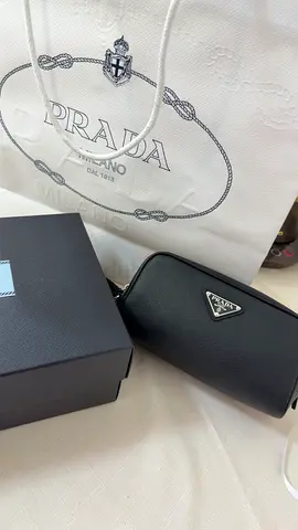 Authentic Prada Saffiano Leather Small Pouch - Black