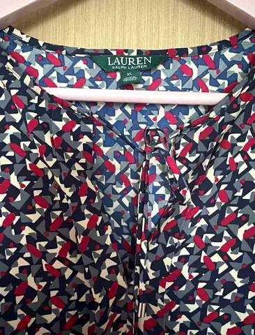 Lauren by Ralph Lauren patterned womens blouse, size XL