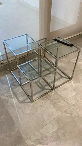 Glass and Chrome Side Table