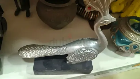 Vintage metal peacock figurine
