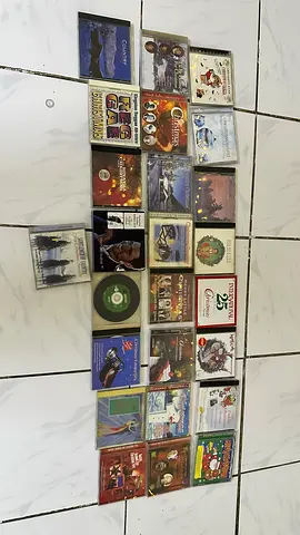 Collection of Christmas Music CDs and Vinyl