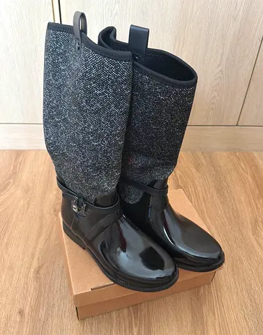 Womens Tall Rain Boots with Tweed Shaft - Size 39 Michael Kors