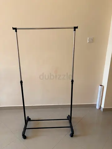 Portable Adjustable Clothes Garment Rack with Wheels - Black