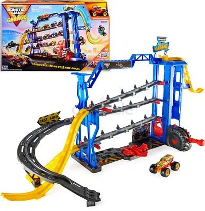 Monster Jam Garage Playset with Single Monster Truck - Used
