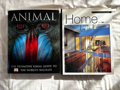 2 Large Hardcover Coffee Table Books – Wildlife, Architecture Design