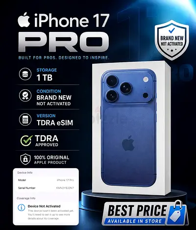 Brand New Apple iPhone 17 Pro 1TB TDRA eSIM - Unactivated