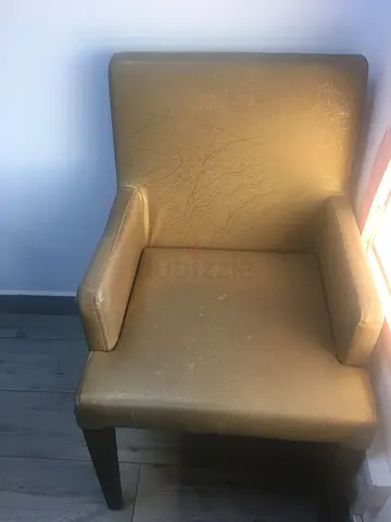 Faux leather arm chair