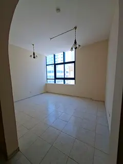 1BHK for rent in Al Majaz 3, Sharjah. Spacious layout, elegant finishing, 2 bathrooms, central AC. A
