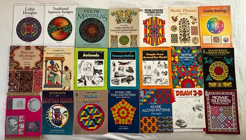 22 Vintage  Collectible Art, Pattern  Design Reference Books – Flawless Unused Condition