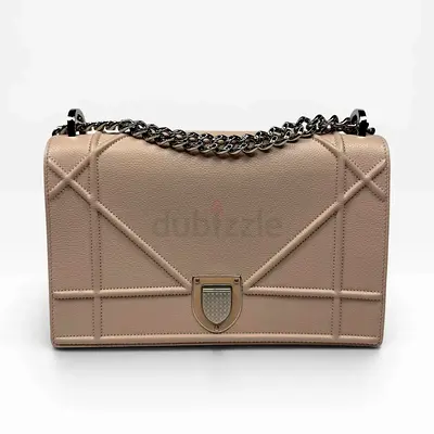CHRISTIAN DIOR MEDIUM DIORAMA BAG IN BLUSH PINK LEATHER WITH SILVER HARDWARE