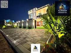Luxury villa with swimming pool in Al Amerah area, Ajman. Price includes electricity, water, and air