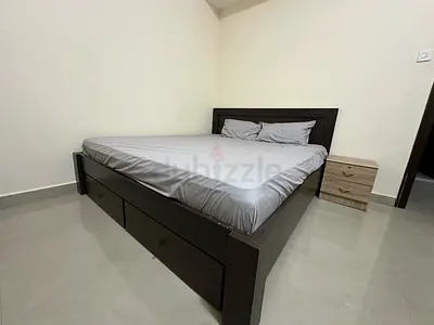 Double wooden storage bed with drawers with mattress - dark brown
