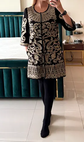 Italian Designer Gold Embroidered Coat
