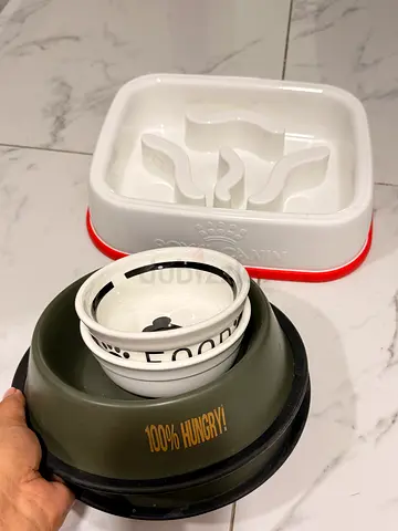Dog treat and feeding bowls