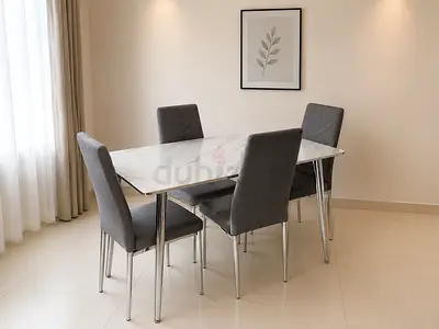 Modern 4-Piece Dining Set Grey Chairs