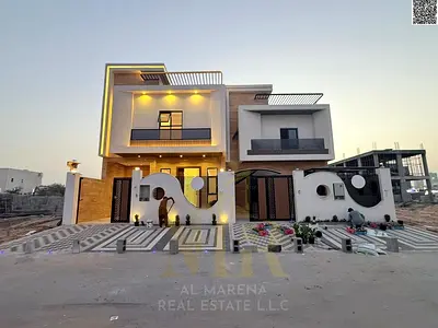 Lowest price villa in Ajman, including registration and ownership fees, on a main street and close to all services.