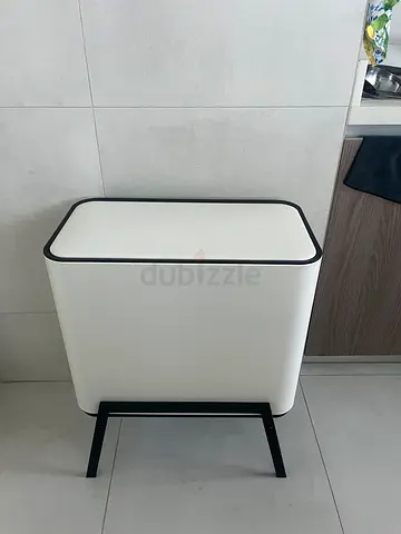 Dual-Compartment Press-Top Trash Can