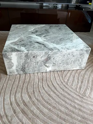 Marble-effect Rectangular Coffee Table - Light Grey original price 2495 aed