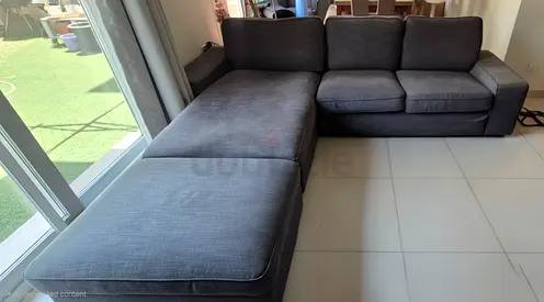 IKEA Grey L-Shaped Sofa 5 seater with ottoman+storage – for quick sell