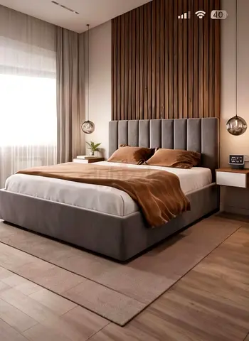 Modern Upholstered QUEEN 150x190 Family Bed with Headboard - Grey Brand new