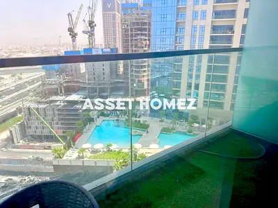 Furnished Studio | Aykon City Tower C | Balcony & Pool View