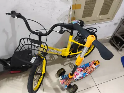 Kids Bicycle with 3-Wheel Scooter/Balancer - Yellow