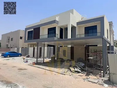 Luxury villa in Al Muwaihat 1 – Ajman | Elevator | Central air conditioning | 7 master bedrooms, electricity, water and air conditioning included