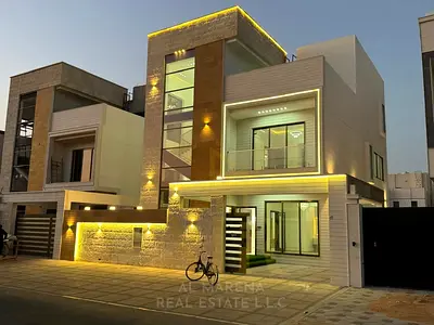 فيلا بتصميم المودرن تتميز بموقعها المتميز بداخل ارقي المناطق بمنطقة الباهيه بداخل عجمان تتميز بالارتداد الكبير امام الفيلا بسعر مميز شامل رسوم التسج