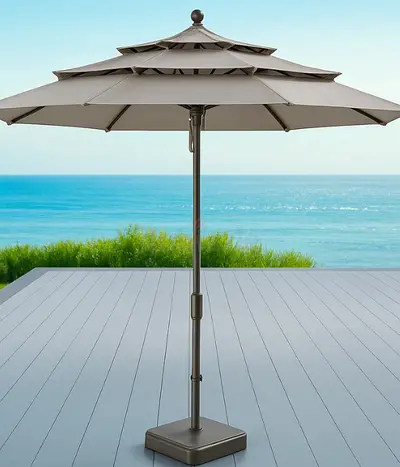 11ft Market Umbrella Cast Shale with Collar Tilt