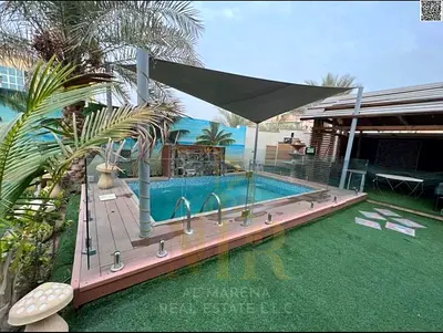 Luxury corner villa in Al Rawda 3 with a private pool and 5000 sq ft of space, including electricity, water, and air conditioning.
