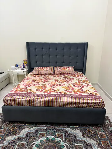 King size bed with Mattress and side table