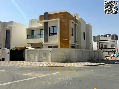 ✨ Rare opportunity in Al Helio 2 | Corner villa with an area of ​​4,400 sq ft | 6 master bedrooms + maid's room | Two floors and a roof | Luxurious fi