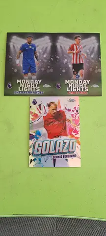 Set of 3 Football Player Collectible Cards / Mini Posters (Used)